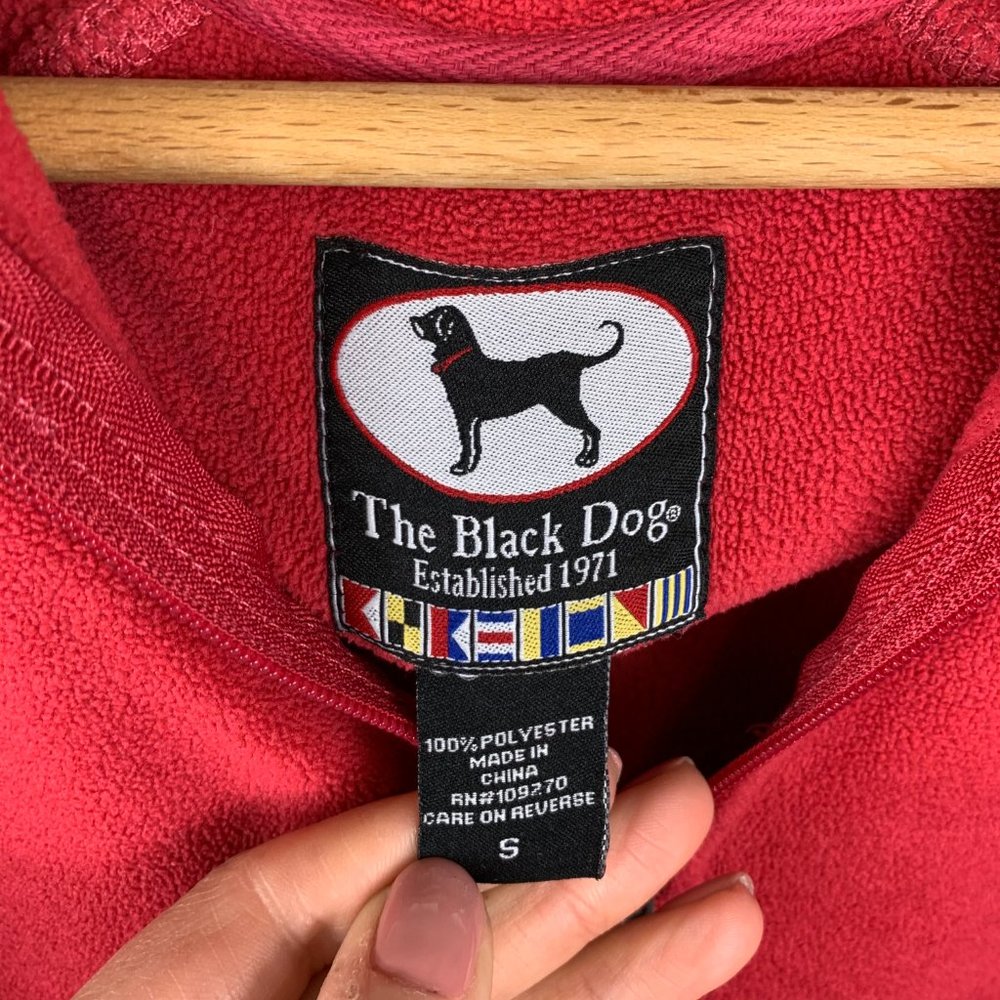 Black Dog 1/4 Zip Fleece Sweater Red Size Small - Picture 3 of 3